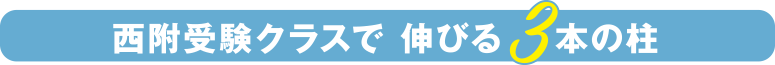 西附受験クラスで 伸びる3本の柱